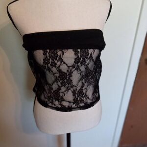 Elegant Black Lace Tube Top
